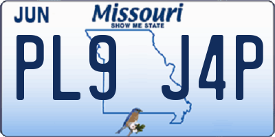 MO license plate PL9J4P