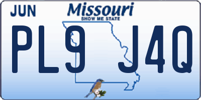 MO license plate PL9J4Q