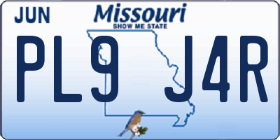 MO license plate PL9J4R