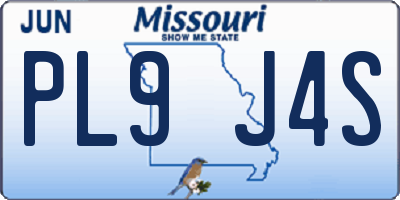 MO license plate PL9J4S