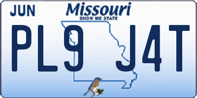 MO license plate PL9J4T