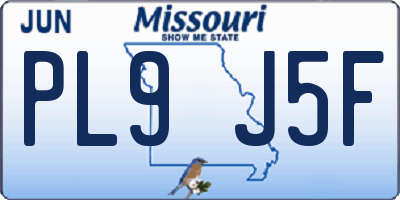 MO license plate PL9J5F