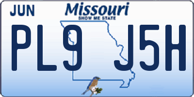MO license plate PL9J5H