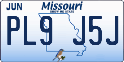 MO license plate PL9J5J