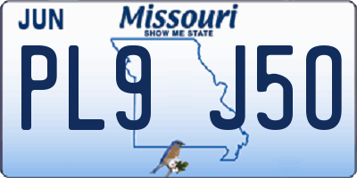 MO license plate PL9J5O