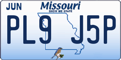 MO license plate PL9J5P