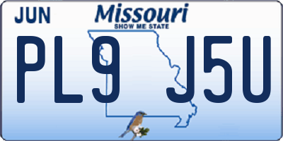 MO license plate PL9J5U