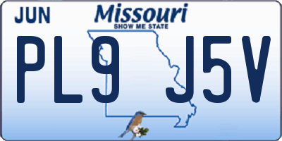 MO license plate PL9J5V