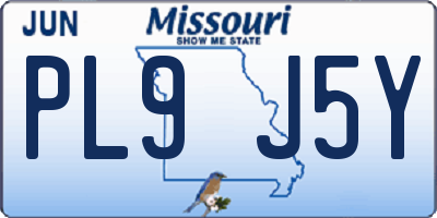 MO license plate PL9J5Y