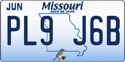 MO license plate PL9J6B