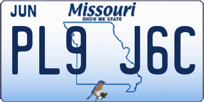 MO license plate PL9J6C