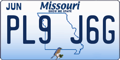 MO license plate PL9J6G