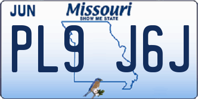 MO license plate PL9J6J