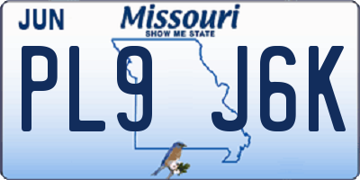 MO license plate PL9J6K