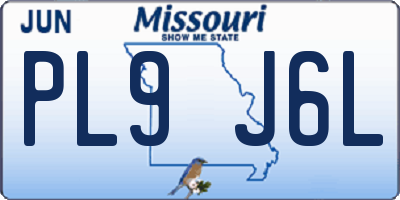 MO license plate PL9J6L