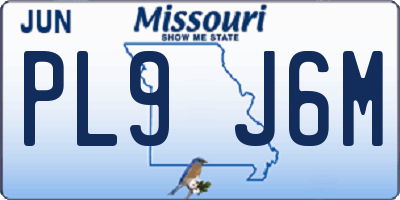 MO license plate PL9J6M