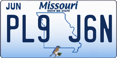 MO license plate PL9J6N