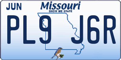 MO license plate PL9J6R