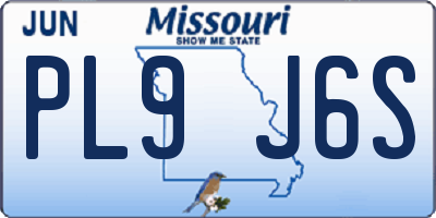 MO license plate PL9J6S