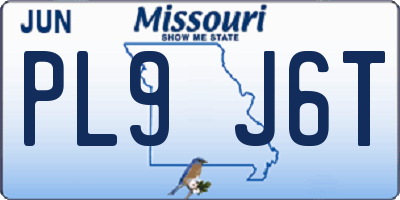 MO license plate PL9J6T