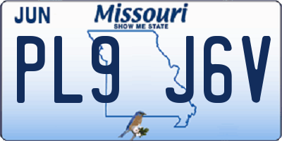 MO license plate PL9J6V