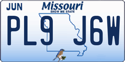 MO license plate PL9J6W