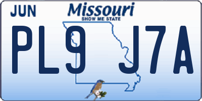 MO license plate PL9J7A