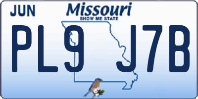 MO license plate PL9J7B