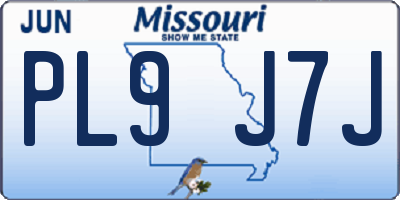 MO license plate PL9J7J