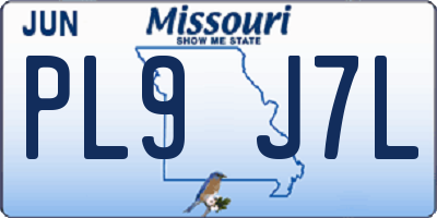 MO license plate PL9J7L