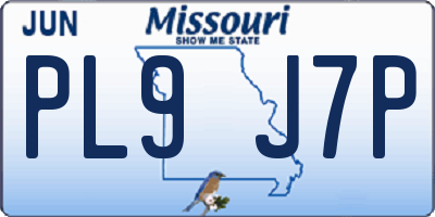 MO license plate PL9J7P