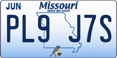 MO license plate PL9J7S