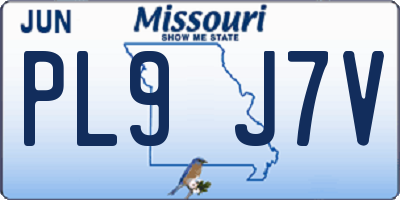 MO license plate PL9J7V