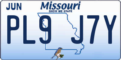 MO license plate PL9J7Y