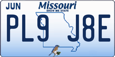 MO license plate PL9J8E