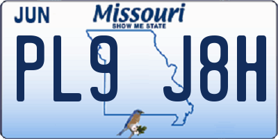 MO license plate PL9J8H