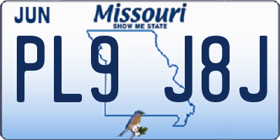 MO license plate PL9J8J
