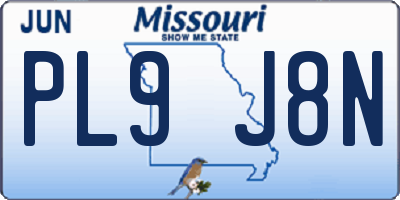 MO license plate PL9J8N
