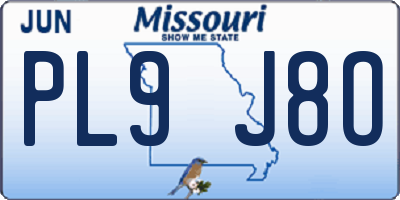 MO license plate PL9J8O