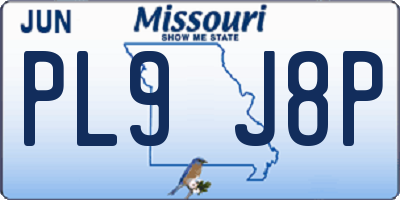 MO license plate PL9J8P