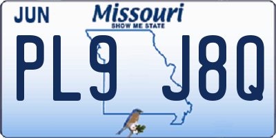 MO license plate PL9J8Q