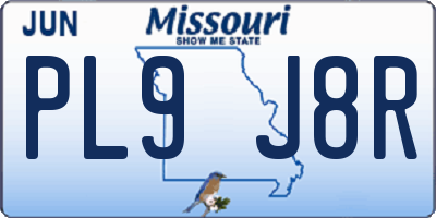 MO license plate PL9J8R