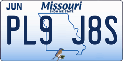 MO license plate PL9J8S