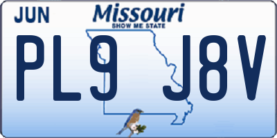 MO license plate PL9J8V