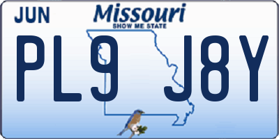 MO license plate PL9J8Y
