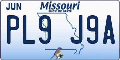 MO license plate PL9J9A