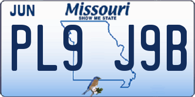 MO license plate PL9J9B