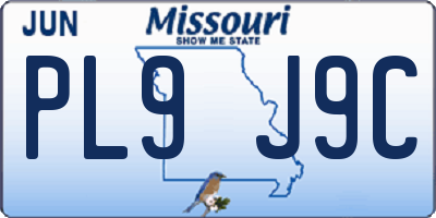 MO license plate PL9J9C