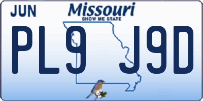 MO license plate PL9J9D