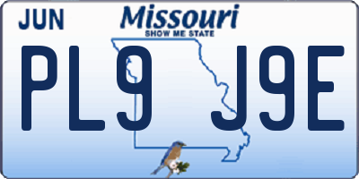 MO license plate PL9J9E